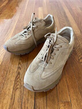 Koio Retro Runner Suede Beige Tan Italian Made Sneakers - Men's 11